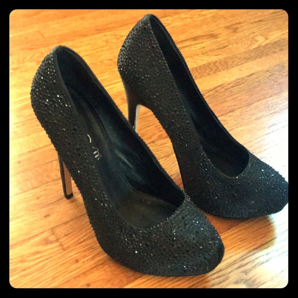Aldo black sparkle heels